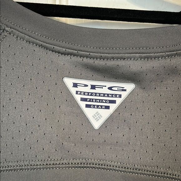 Columbia Large Gray Long Sleeve Fishing Omni Freeze Wicking T-Shirt Cooling - Picture 10 of 10